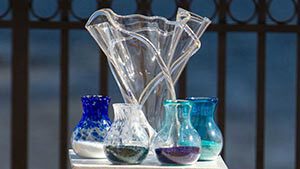 Glass wedding pour vase image