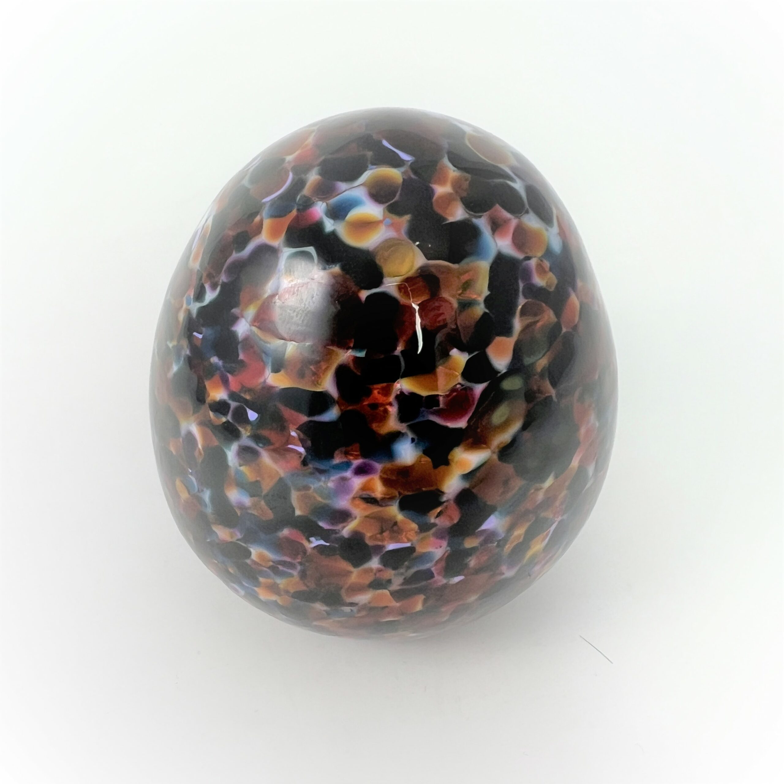 Egg Paperweight - White & Tropical | Dallas Glass Art