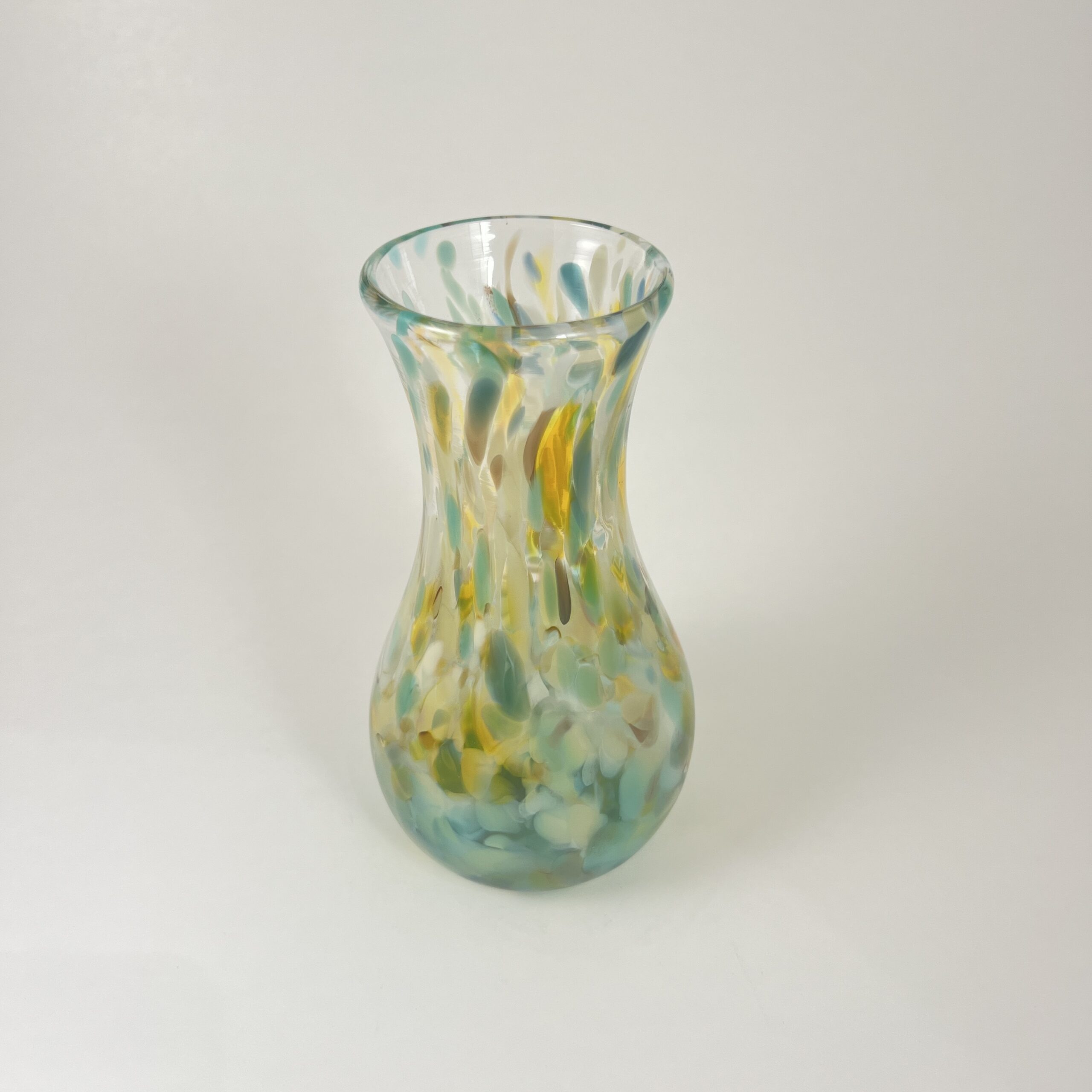 Tall Vase - Champagne & Teal | Dallas Glass Art